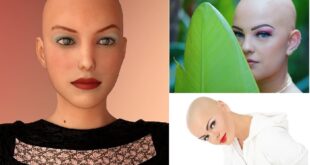 woman bald head face portrait