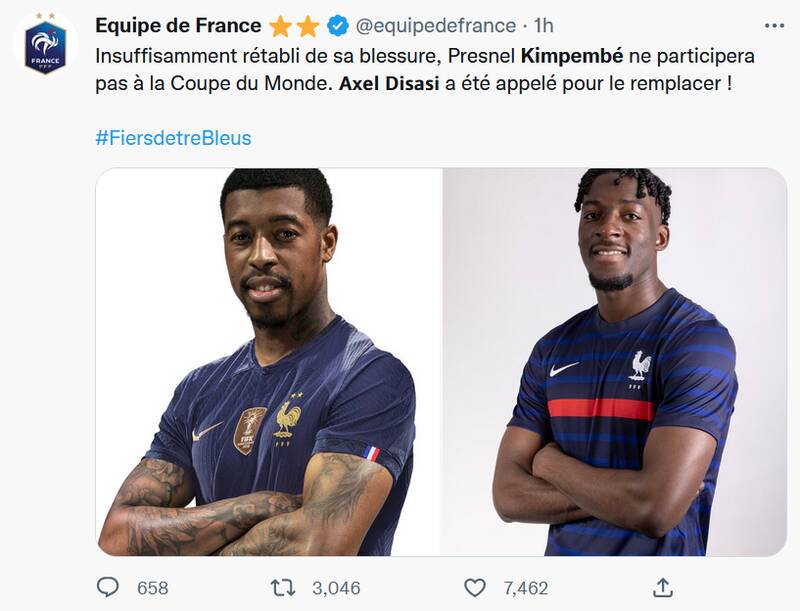 مدافع فرانسه جام جهانی را از دست داد +عکس